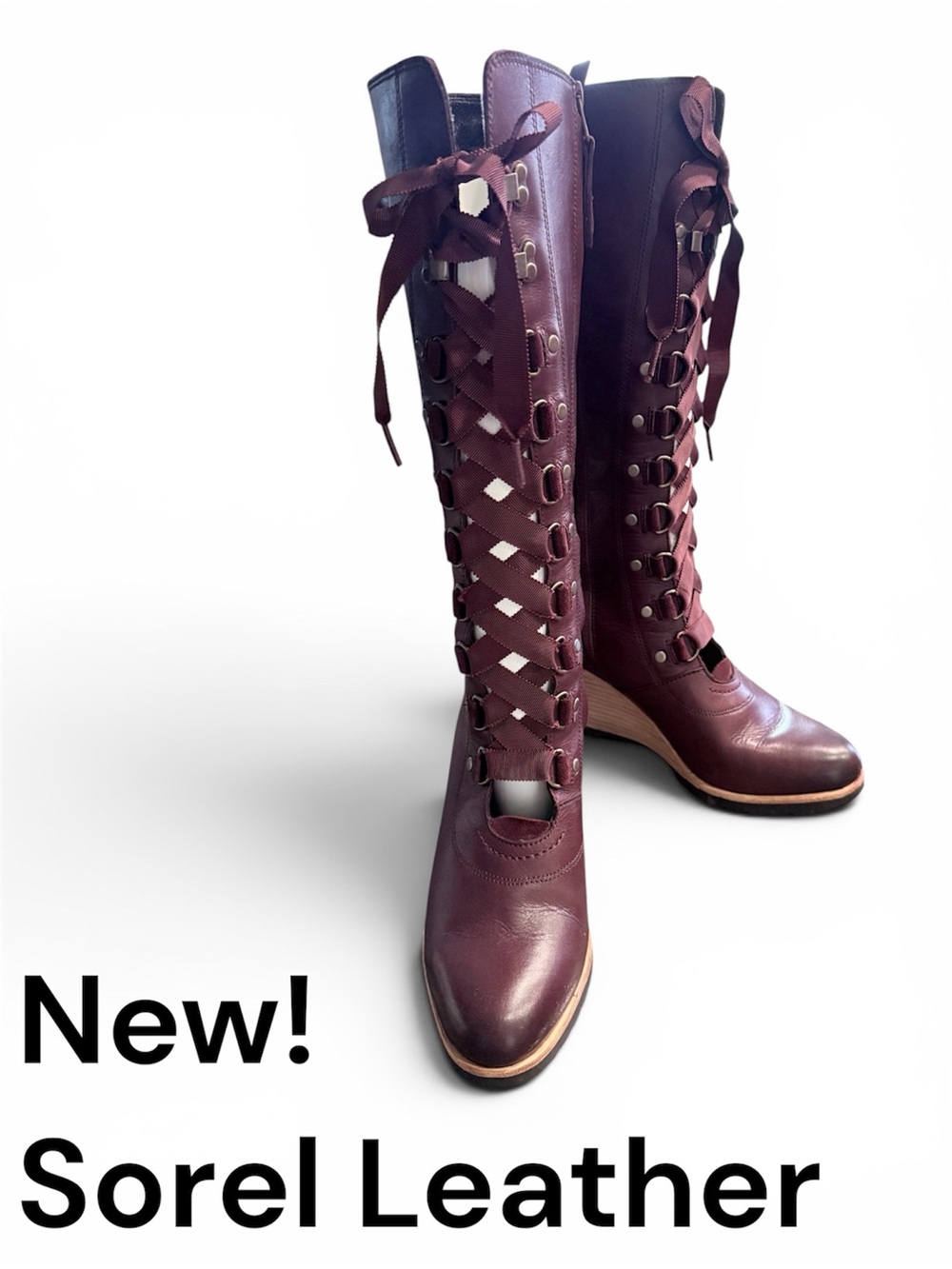 Sorel Evie Leather Waterproof Lace-Up Knee-high Boots